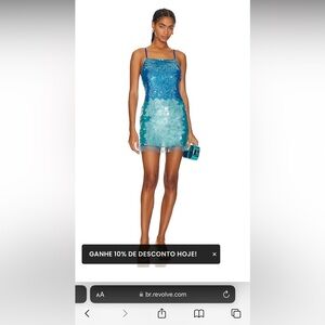 Ronny Kobo Collection Blue Sequin Dress